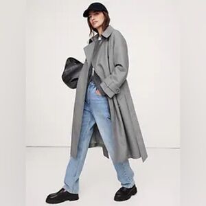 BANANA REPUBLIC WATER-REPELLANT ITALIAN WOOL TRENCH COAT
